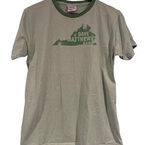 Vintage 90s Dave Matthews Band Virginia Ringer Collar Single Stitch Shirt Medium